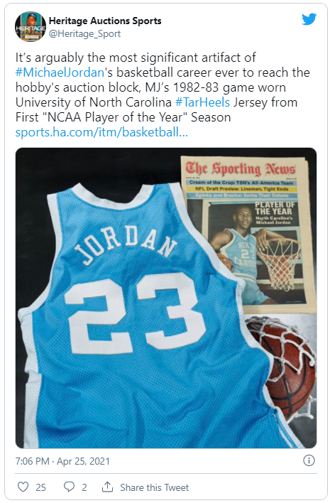 Michael Jordan's 1982-83 UNC Jersey Sells for $1.38M at Auction