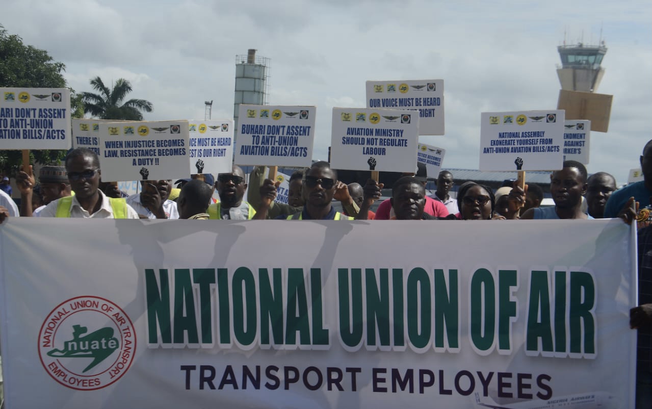 Aviation Workers Protest